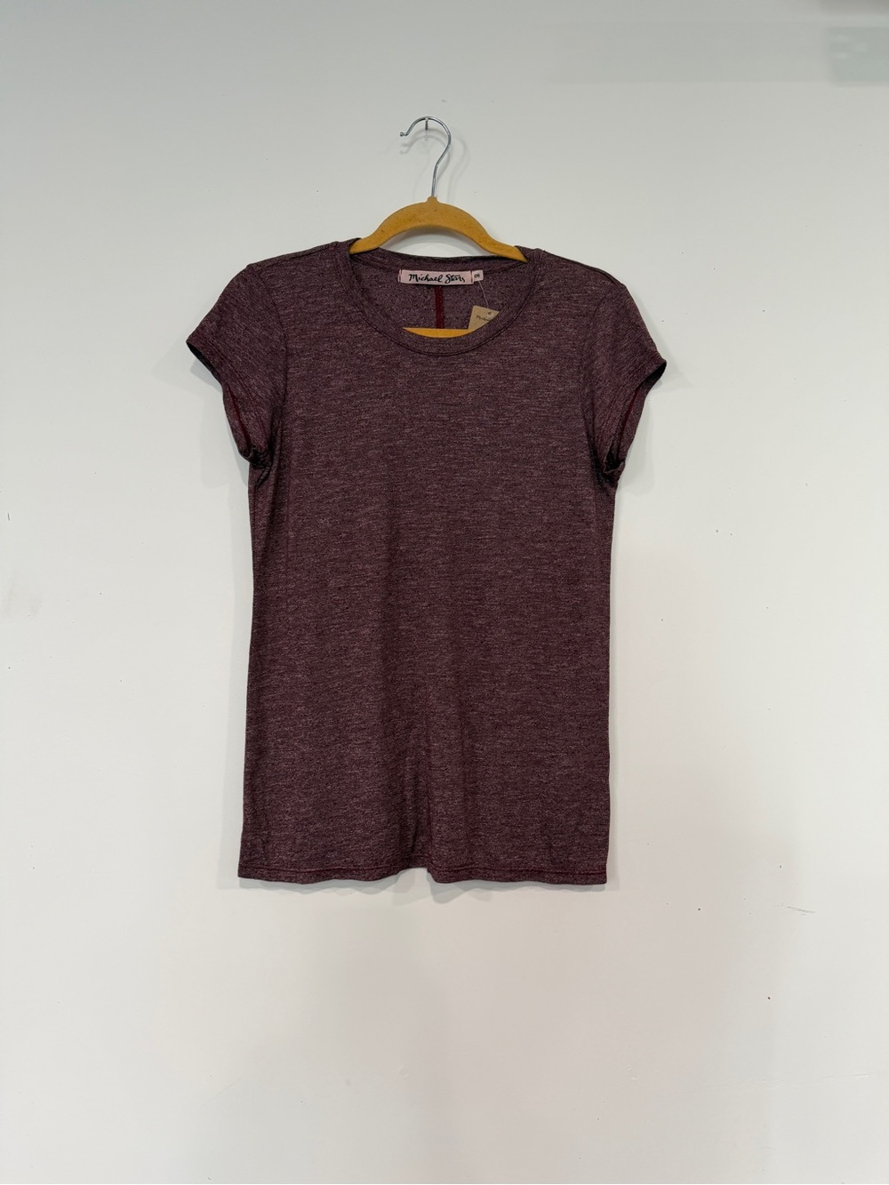 Michael Stars Brooklyn Jersey Short Sleeve Crewneck Tee in Burgundy Heather
